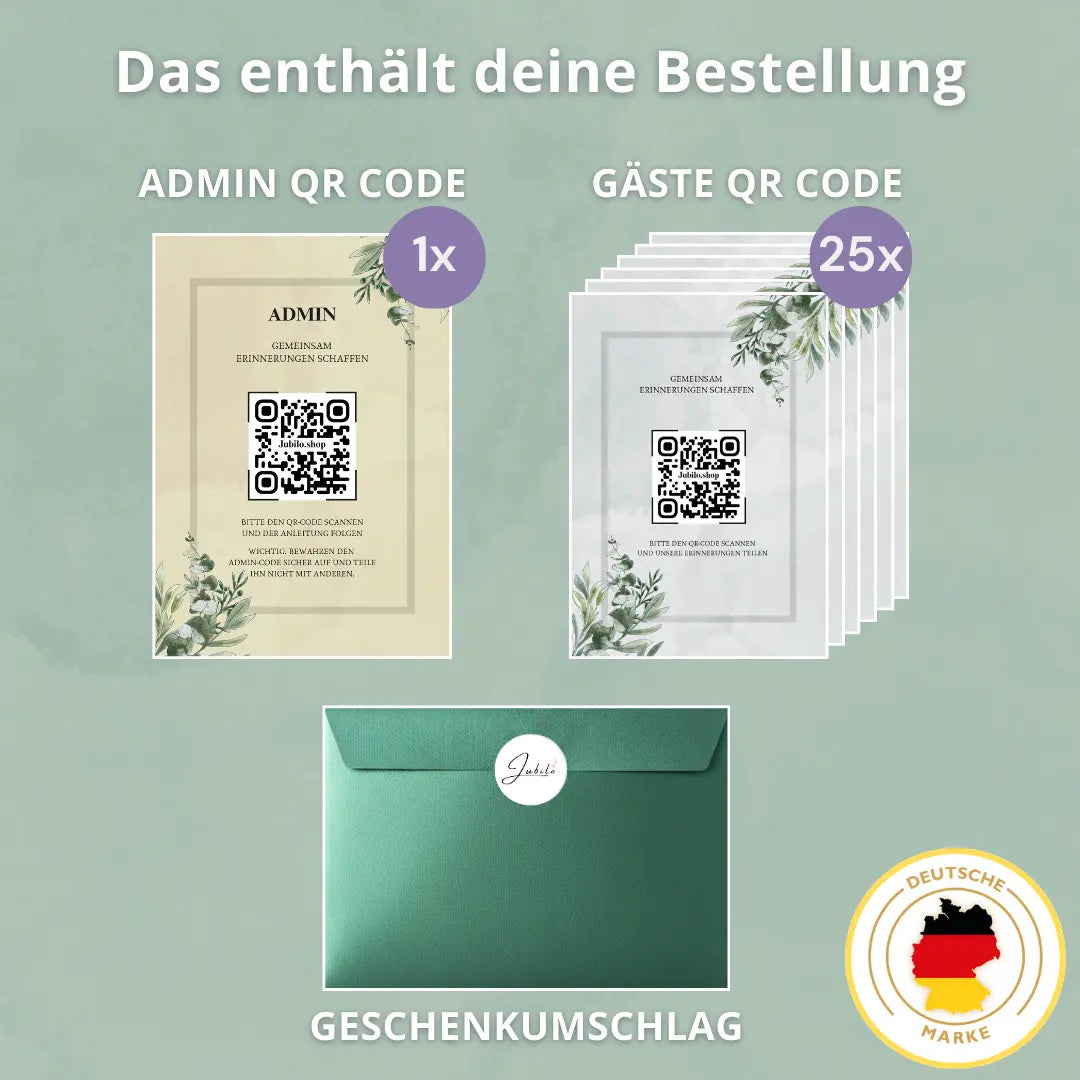 Hochzeits Fotoapp + 25 Tischkarten