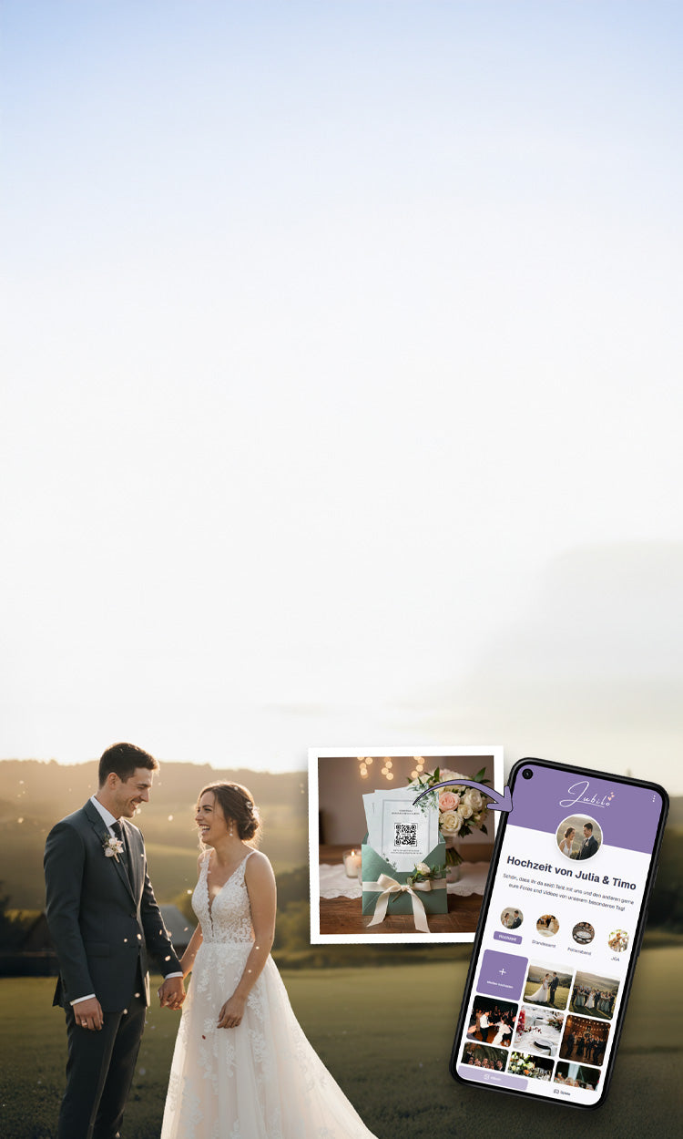 Hochzeits Fotoapp + 25 Tischkarten Mobile Banner