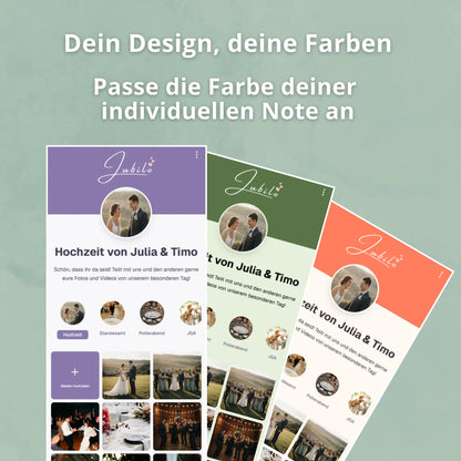 Hochzeits Fotoapp + 25 Tischkarten