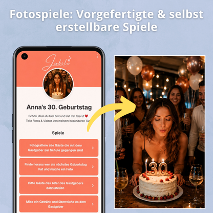 Babyshower Fotoapp + 25 Tischkarten (geschenkt)