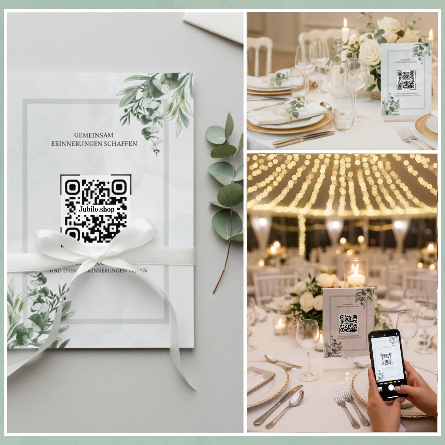 Hochzeits Fotoapp + 25 Tischkarten